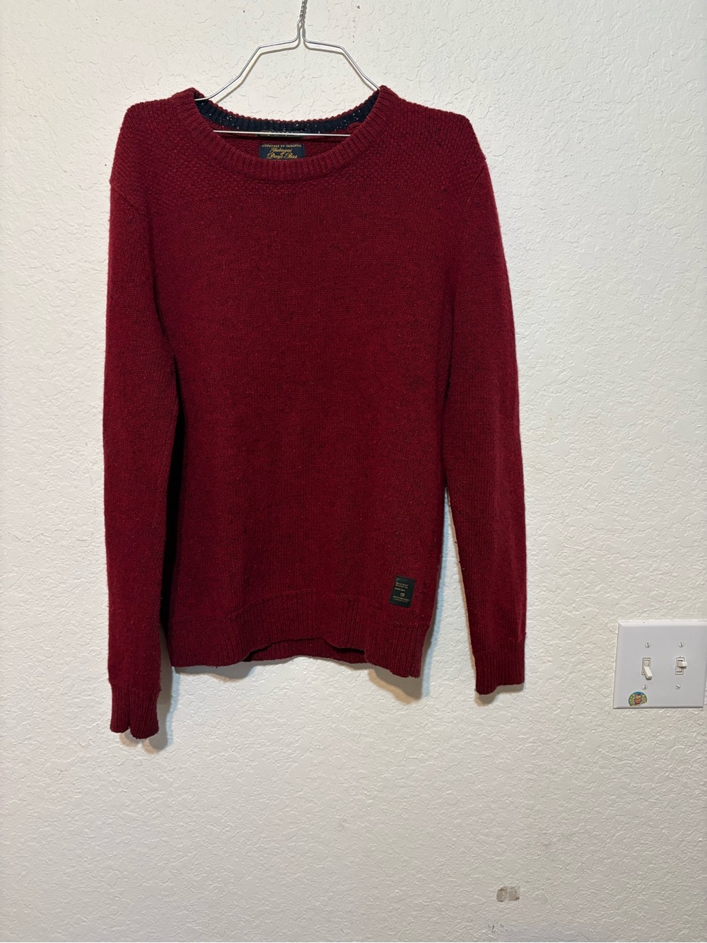 Scotch & Soda Men's Crewneck Sweater in Deep Burgundy